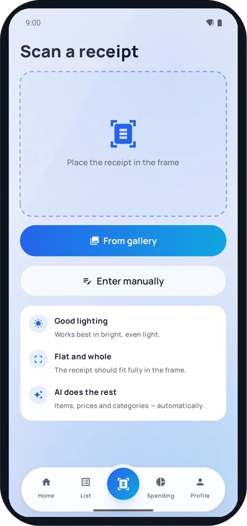 AI receipt scanner